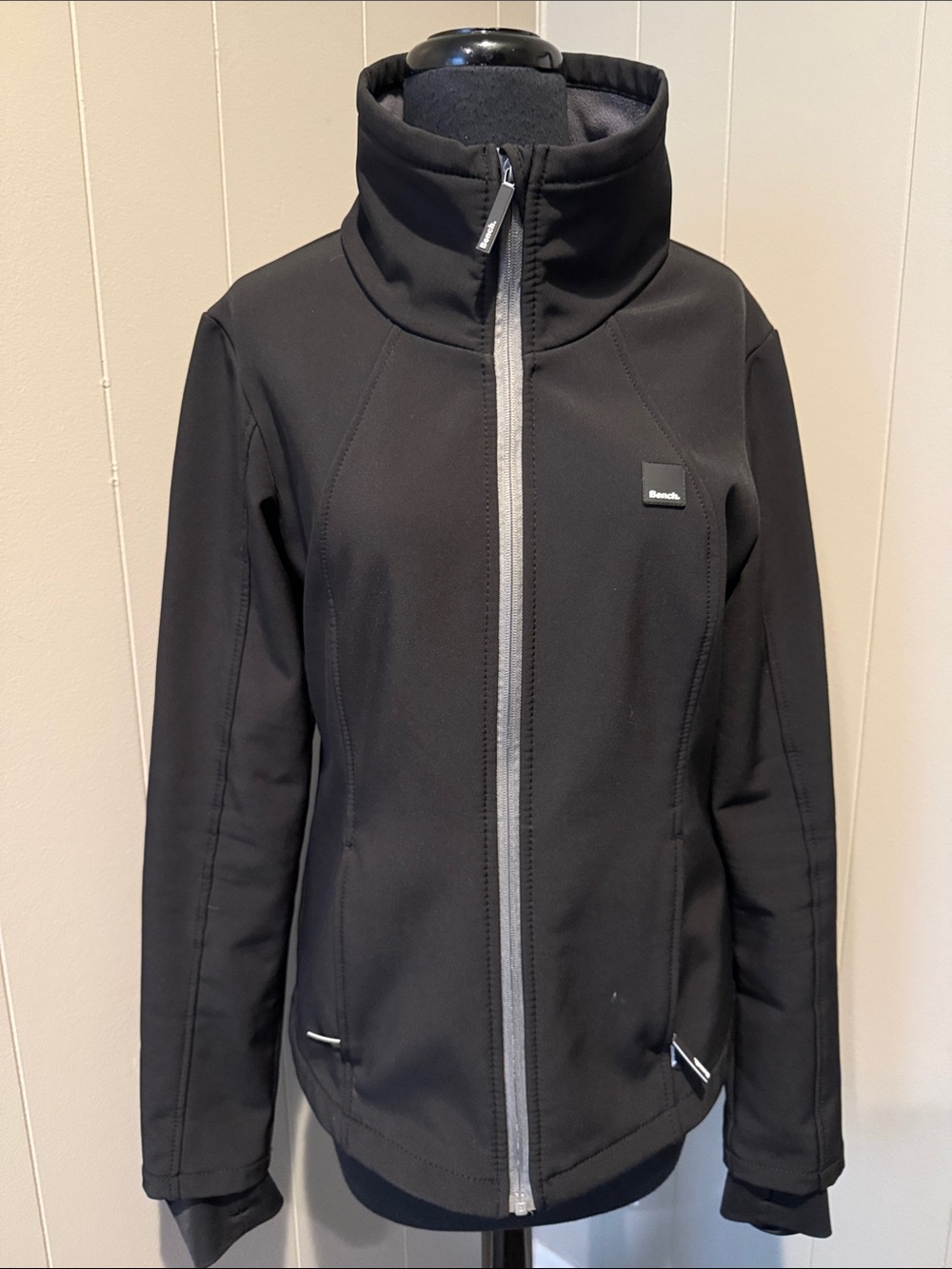 Bench Women’s Medium Black Utility Jacket with Gray Trim